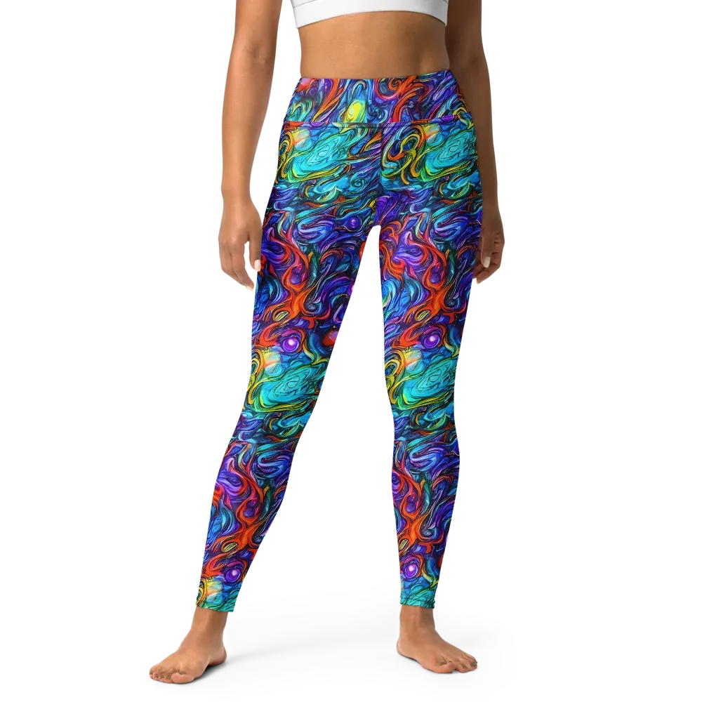Saturated Swirl on Yoga Leggings — Front