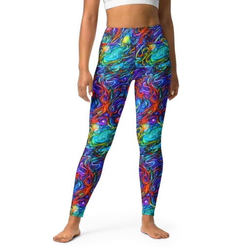 Saturated Swirl on a Yoga Leggings