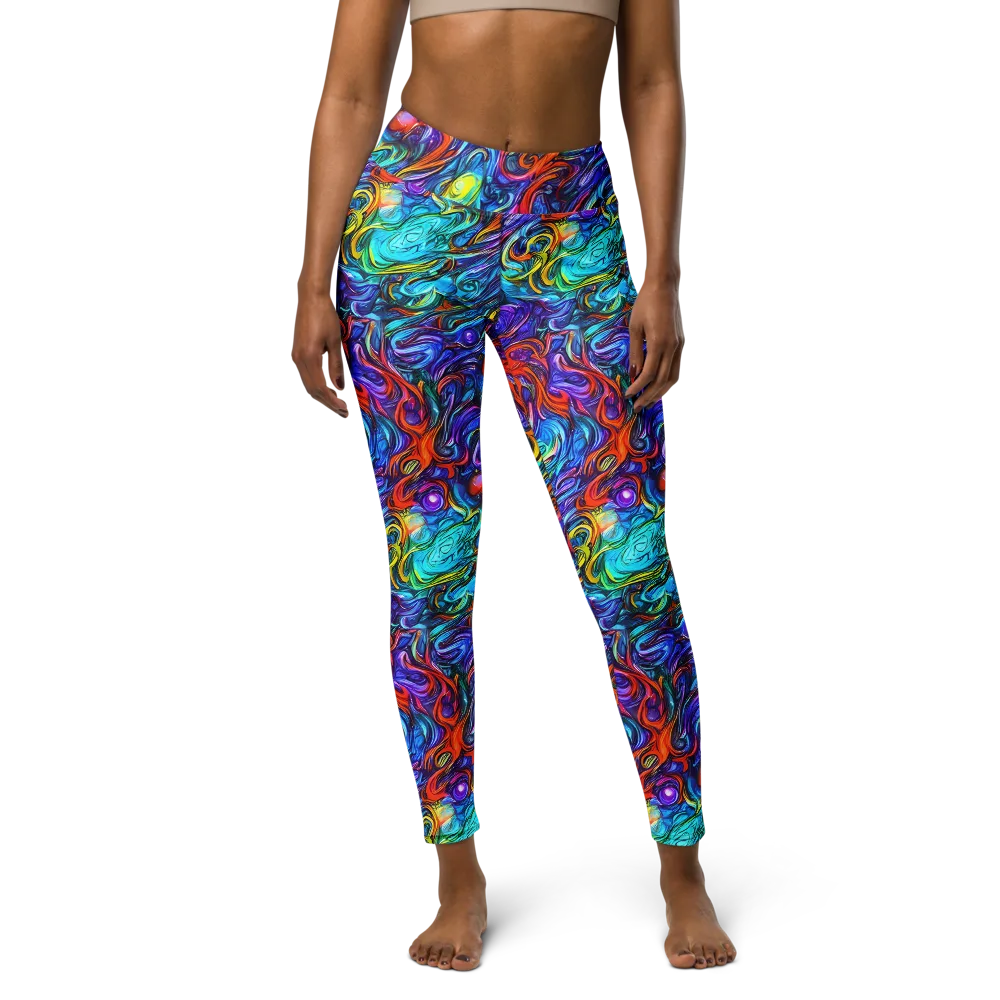 Saturated Swirl on Yoga Leggings — Front