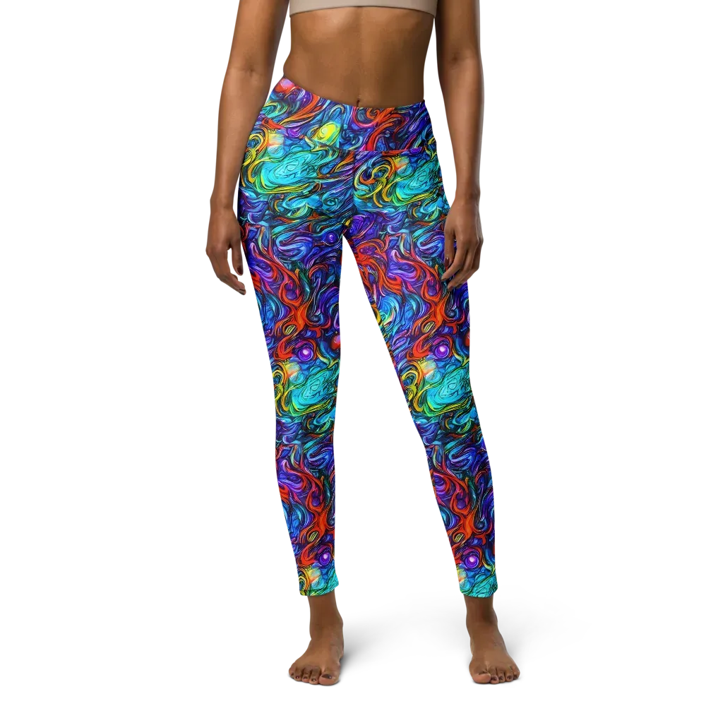 Saturated Swirl on Yoga Leggings — Front