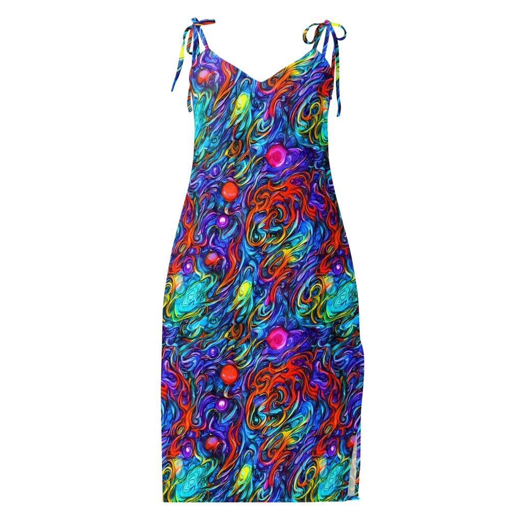 Saturated Swirl on Slip Dress — Front