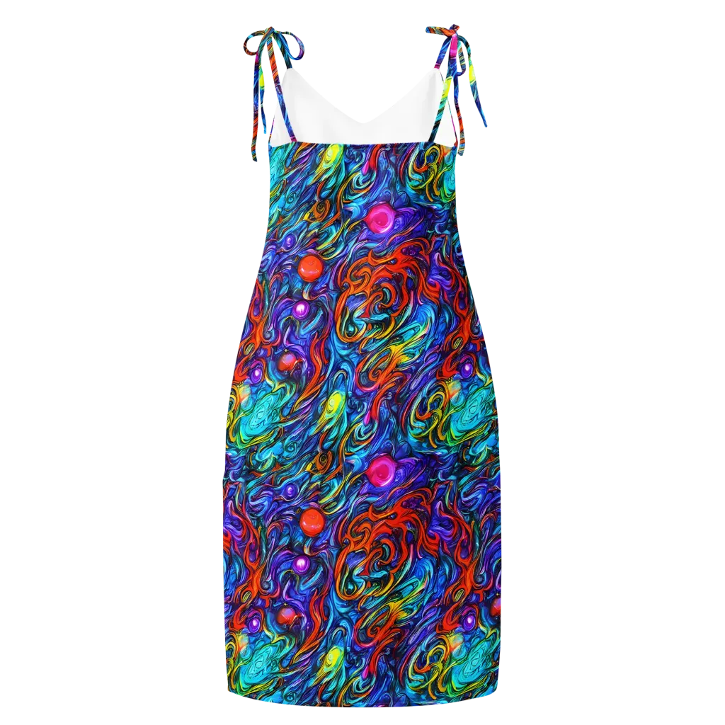 Saturated Swirl on Slip Dress — Back
