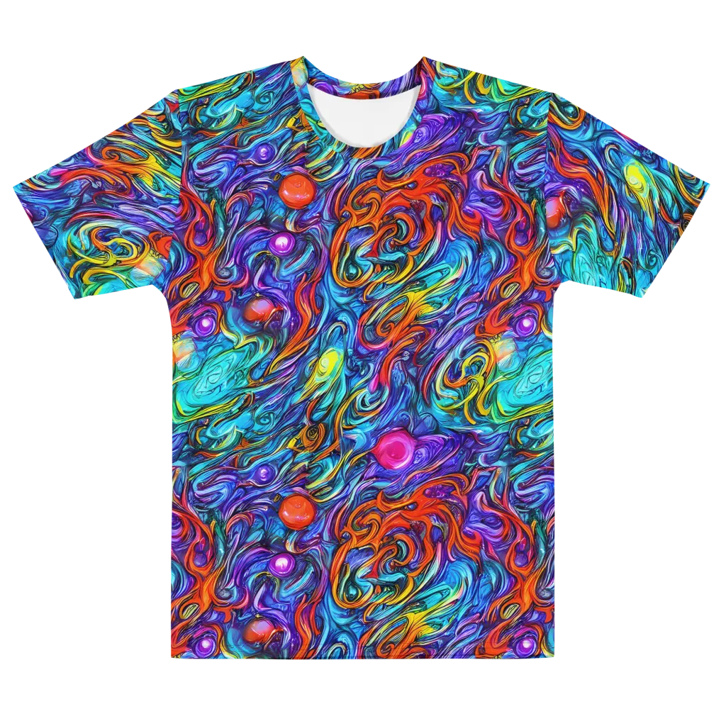 Saturated Swirl on Men's Cotton Crew Neck T-Shirt — Front