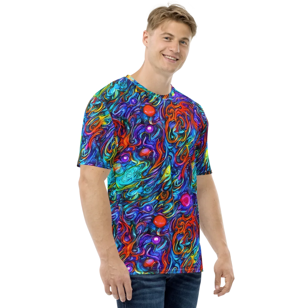 Saturated Swirl on Men's Crew Neck T-Shirt — Right