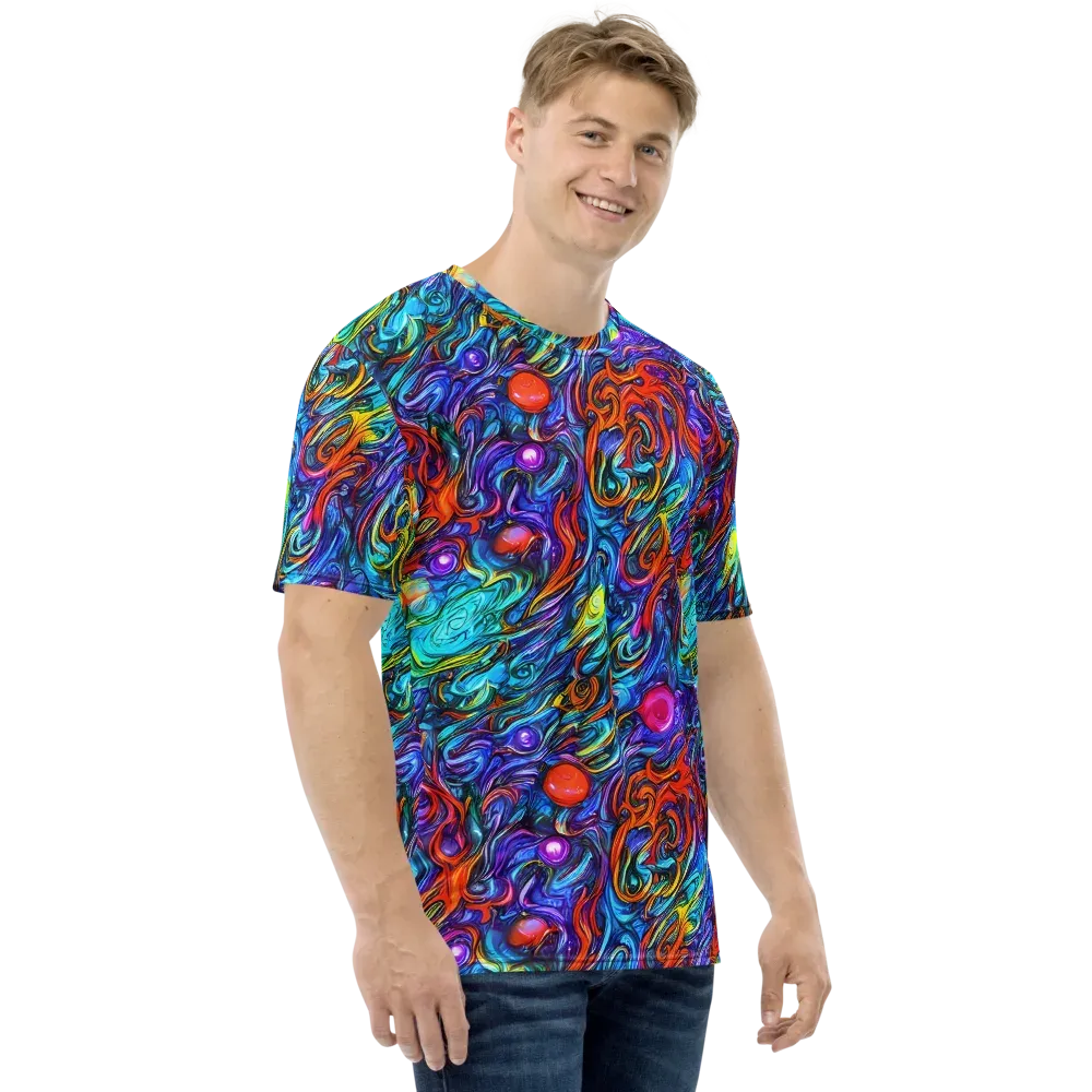 Saturated Swirl on Men's Crew Neck T-Shirt — Right