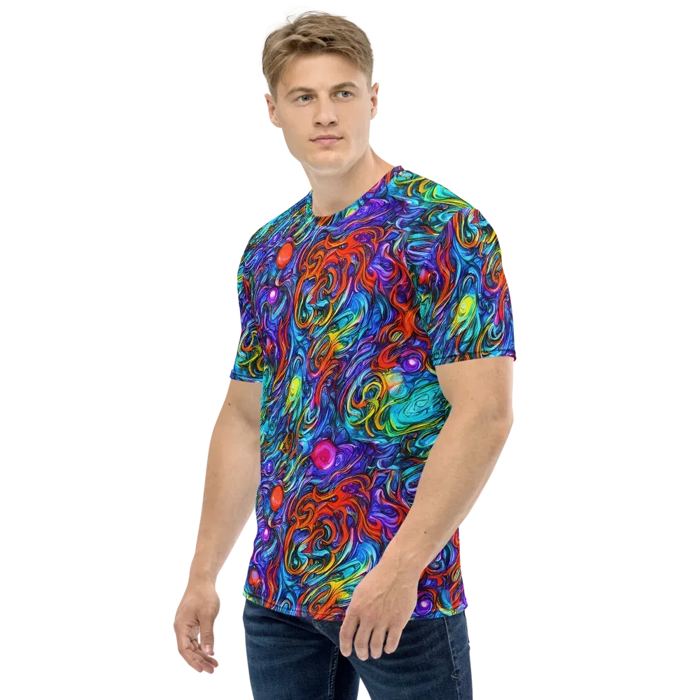 Saturated Swirl on Men's Crew Neck T-Shirt — Left