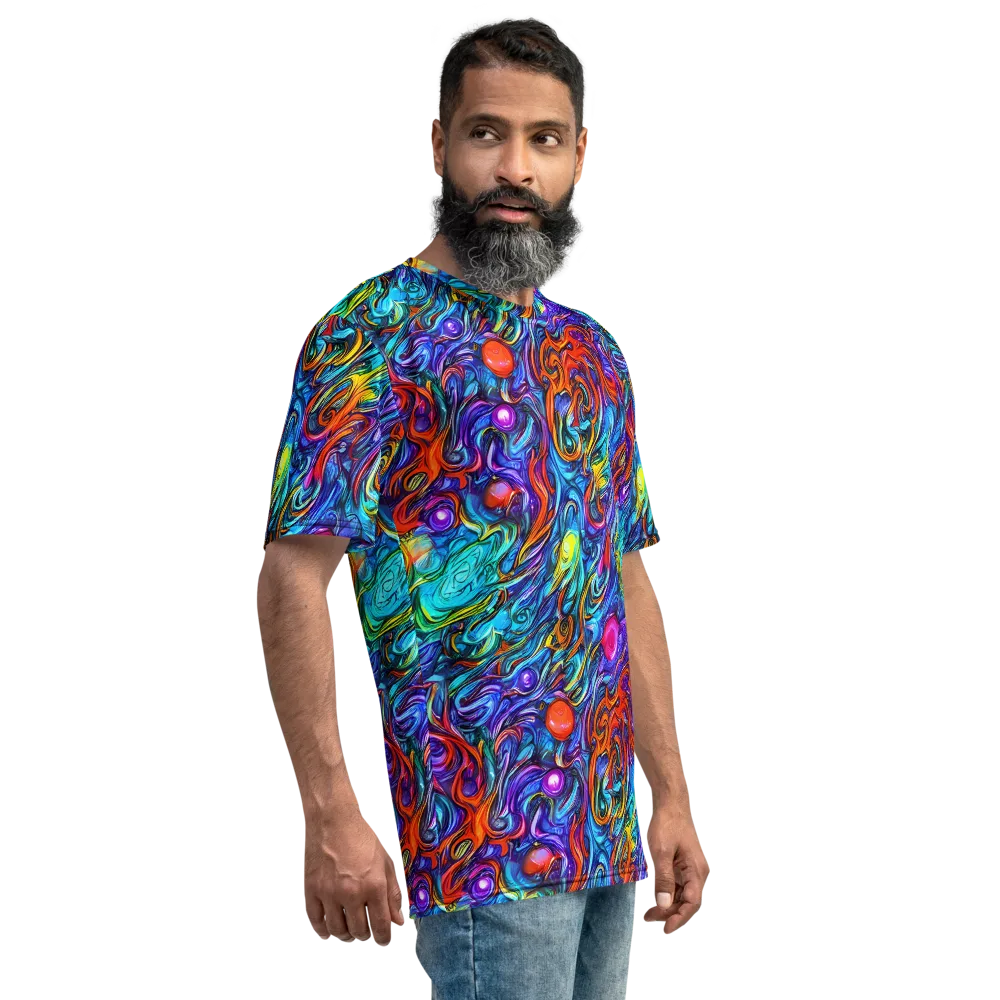 Saturated Swirl on Men's Crew Neck T-Shirt — Right