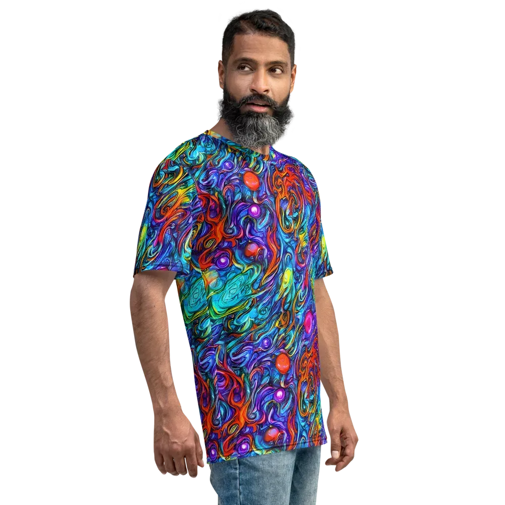 Saturated Swirl on Men's Crew Neck T-Shirt — Right