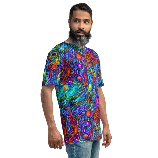 Saturated Swirl on a Men's Crew Neck T-Shirt