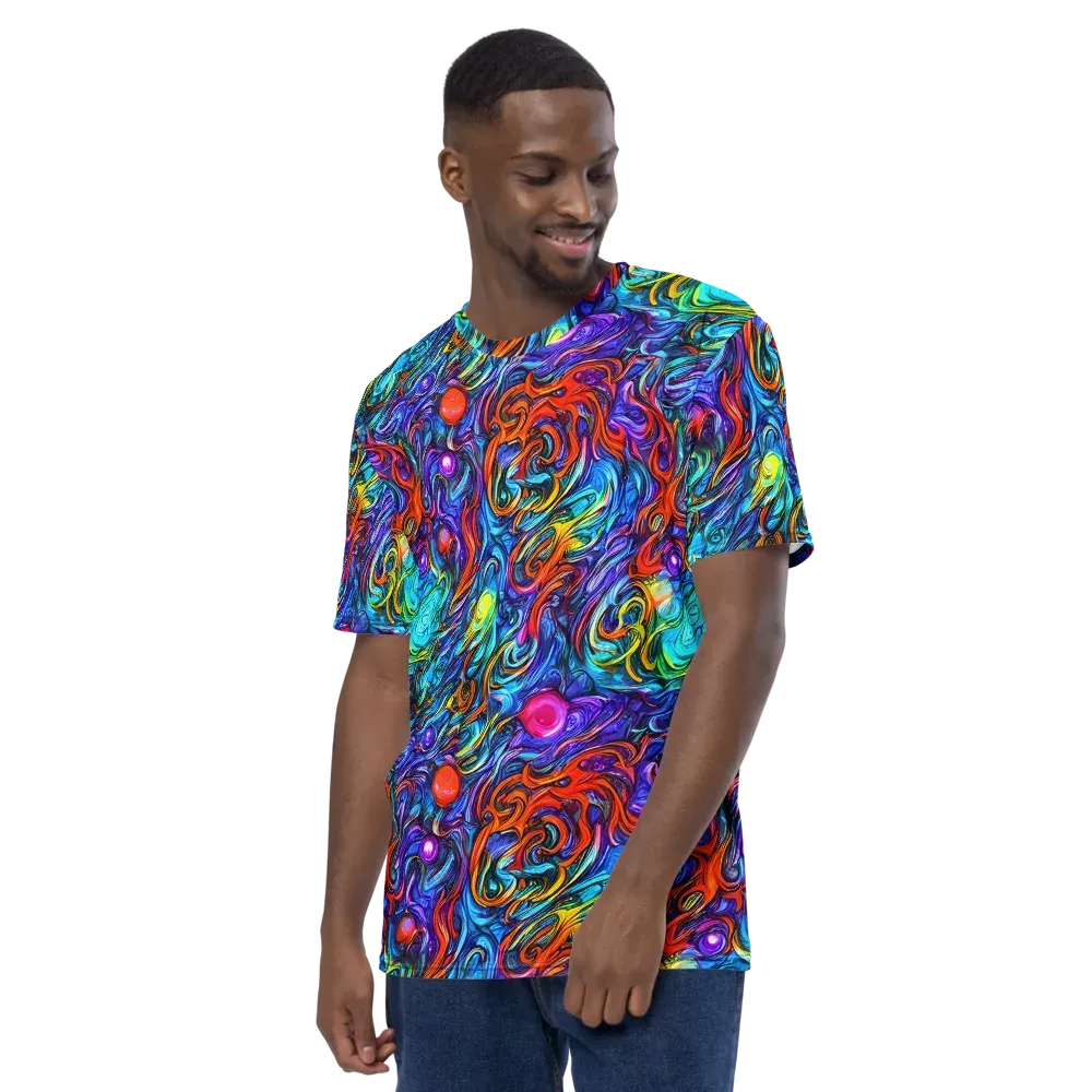 Saturated Swirl on Men's Crew Neck T-Shirt — Left