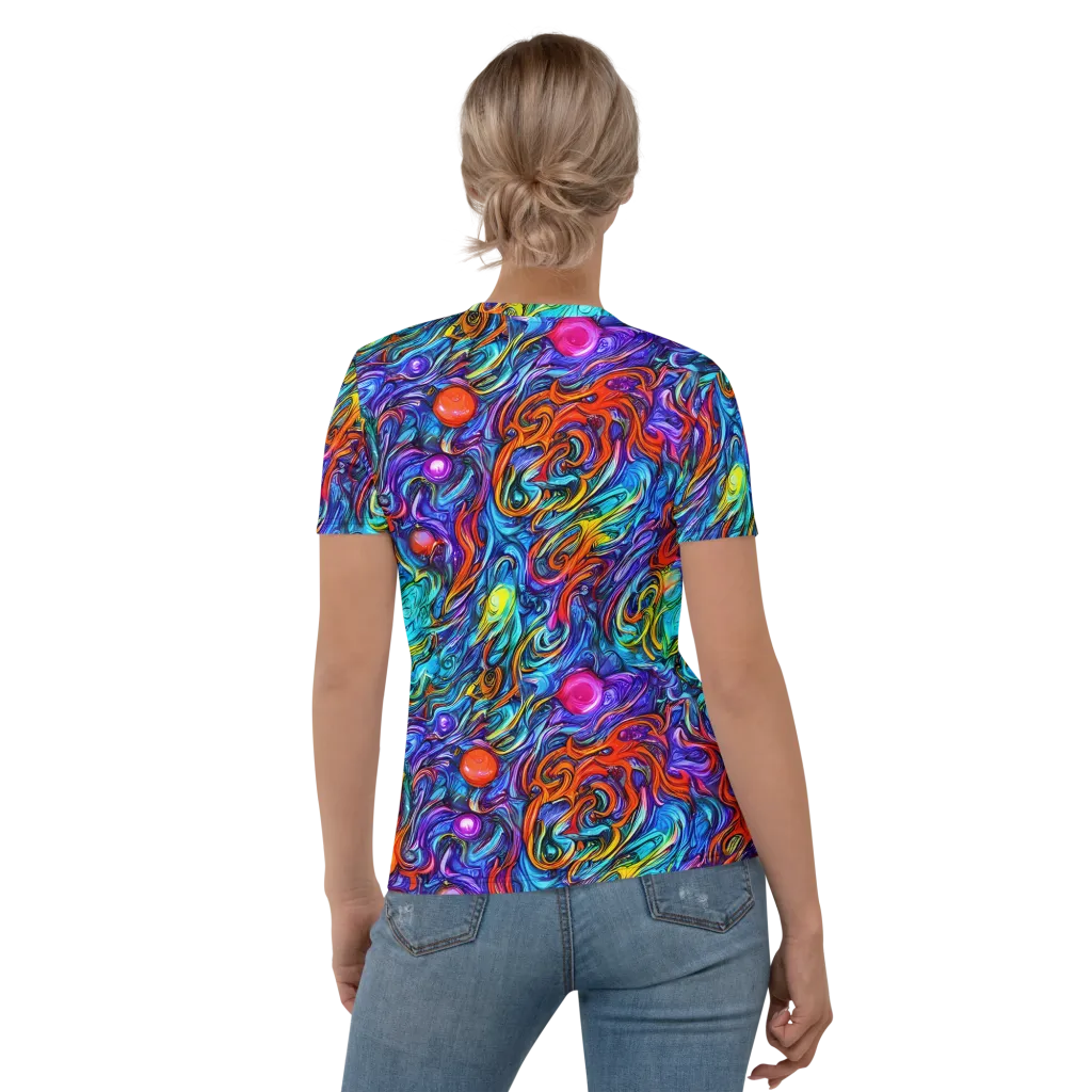 Saturated Swirl on Women's Crew Neck T-Shirt — Back