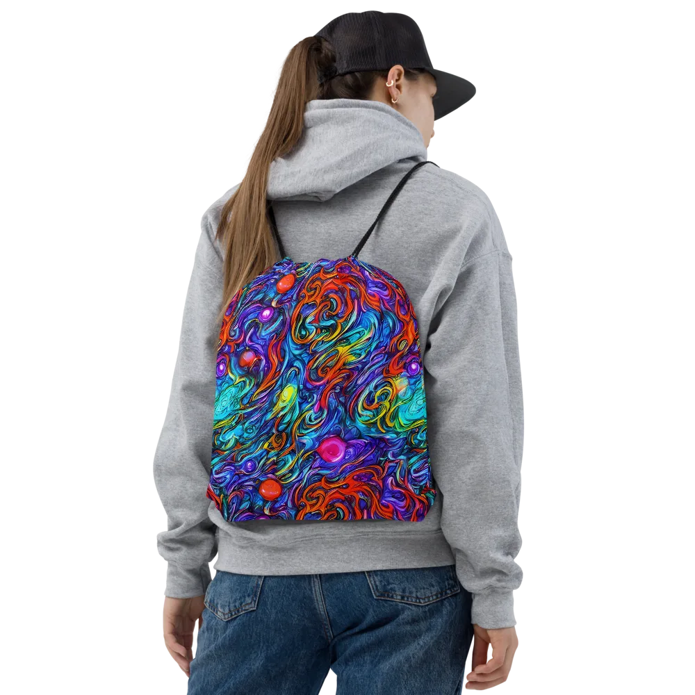 Saturated Swirl on Drawstring Bag — Front