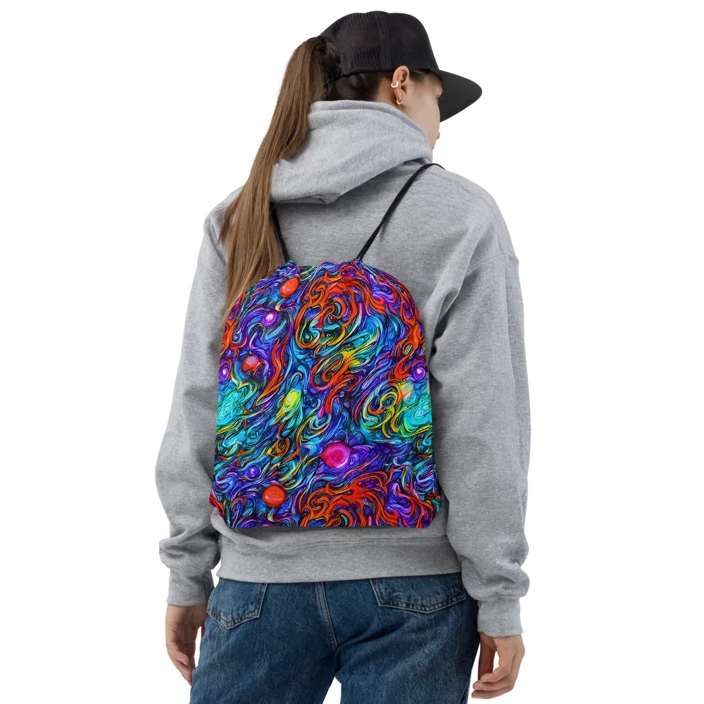 Saturated Swirl on Drawstring Bag — Front