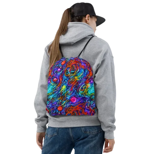 Saturated Swirl on a Drawstring Bag
