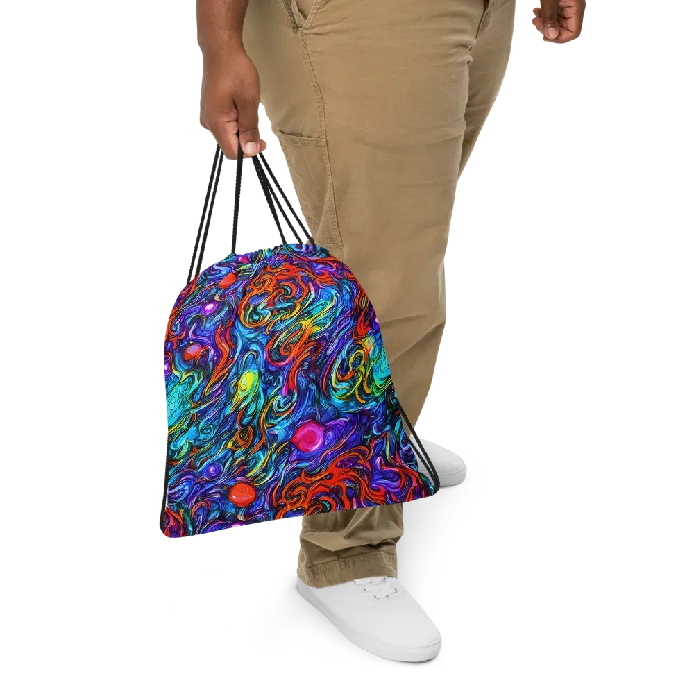 Saturated Swirl on Drawstring Bag — Front