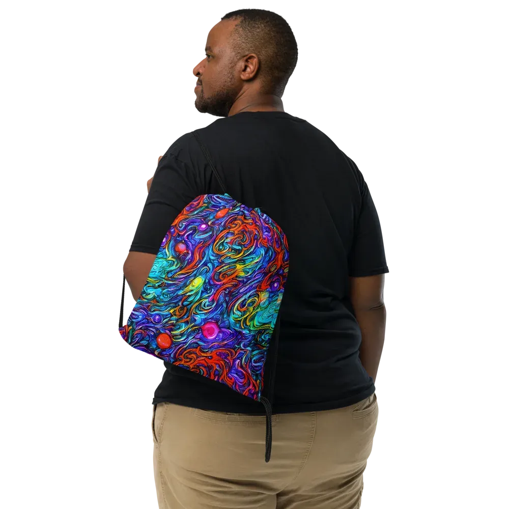 Saturated Swirl on Drawstring Bag — Front
