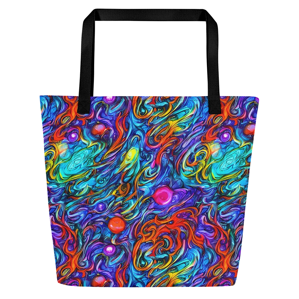 Saturated Swirl on Large Tote Bag W/ Pocket — Front