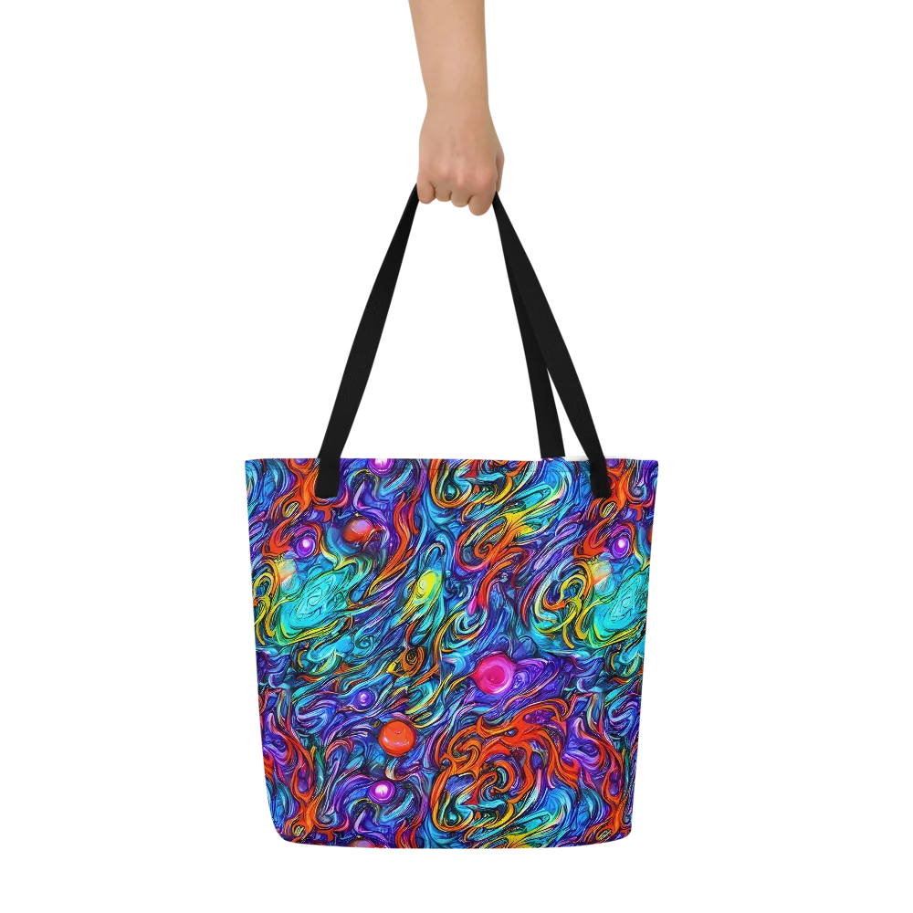 Saturated Swirl on Large Tote Bag W/ Pocket — Front