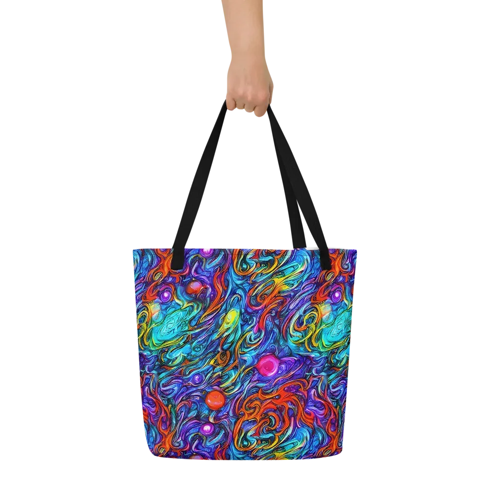Saturated Swirl on Large Tote Bag W/ Pocket — Front