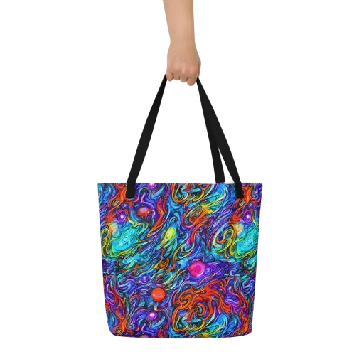 Saturated Swirl on a Large Tote Bag W/ Pocket