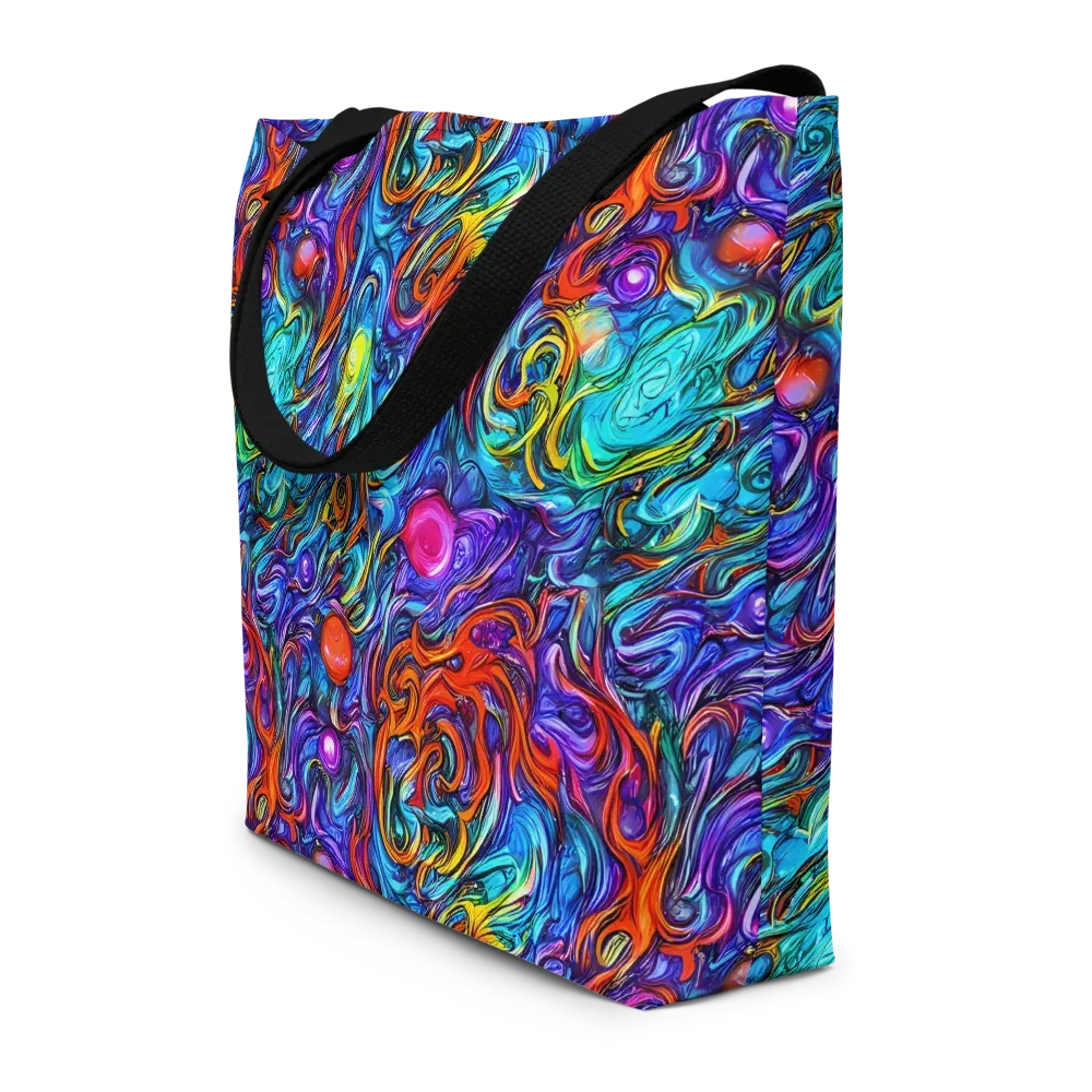 Saturated Swirl on Large Tote Bag W/ Pocket — Front