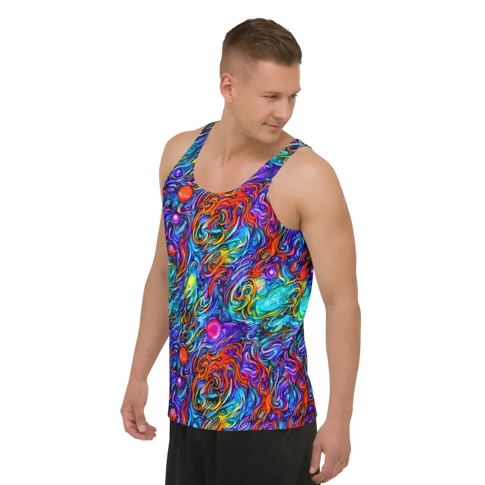Saturated Swirl on Men's Tank Top — Left Front