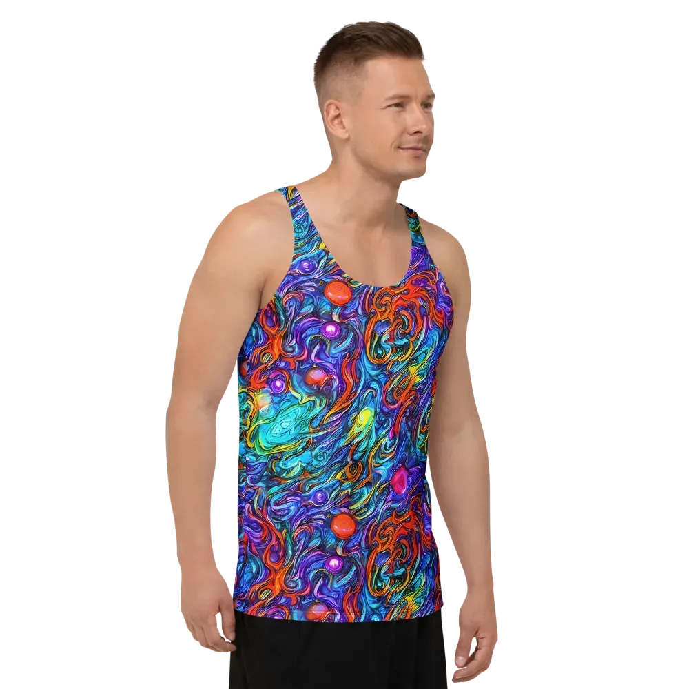 Saturated Swirl on Men's Tank Top — Right Front