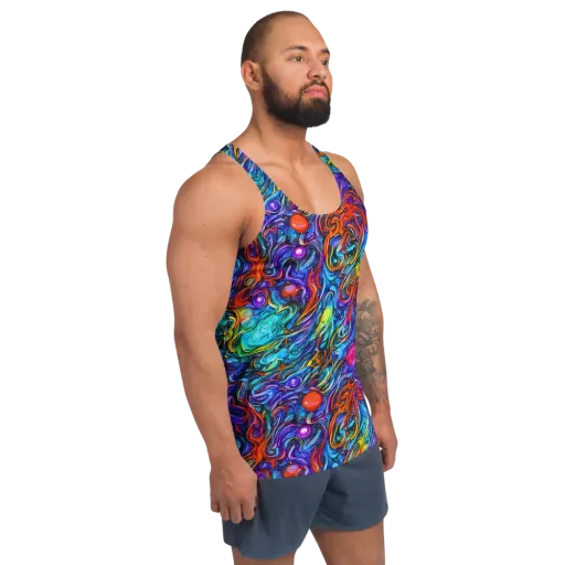 Saturated Swirl on a Men's Tank Top