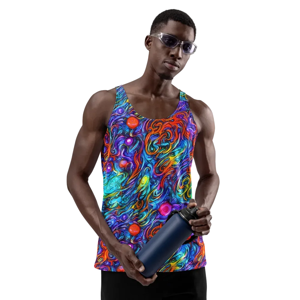 Saturated Swirl on Men's Tank Top — Front