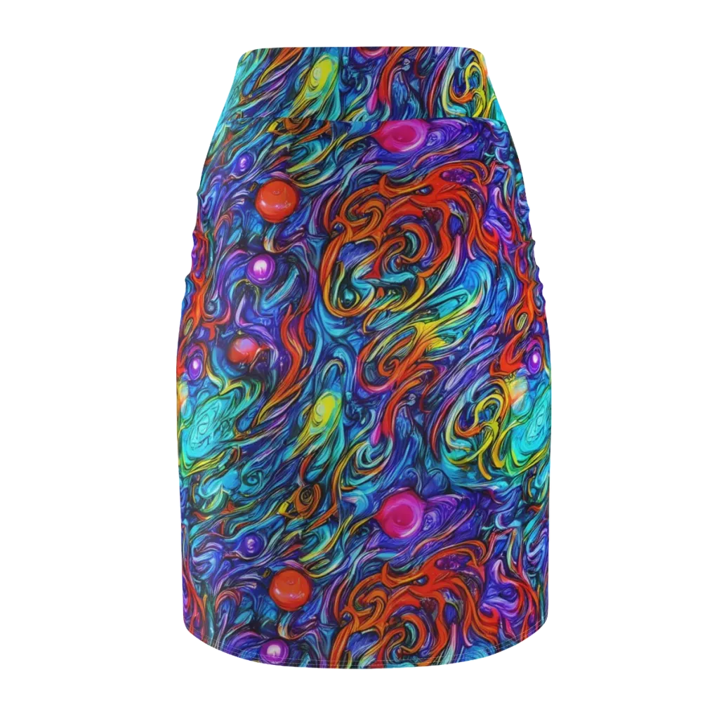 Saturated Swirl on Pencil Skirt — Back