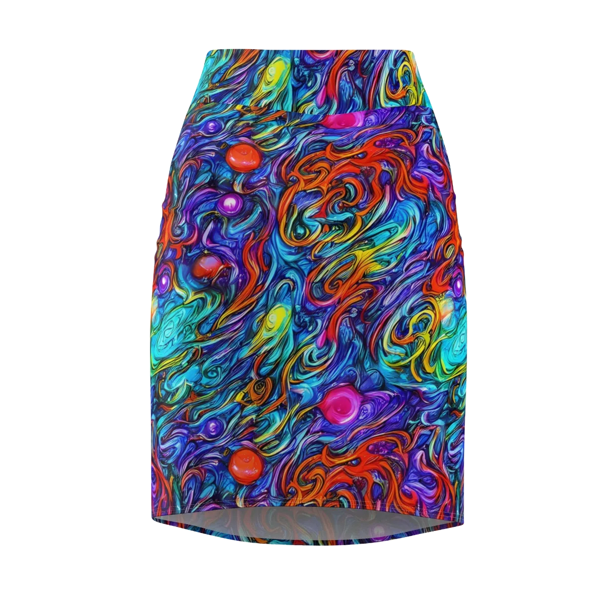 Saturated Swirl on Pencil Skirt — Front