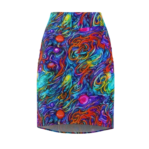 Saturated Swirl on a Pencil Skirt