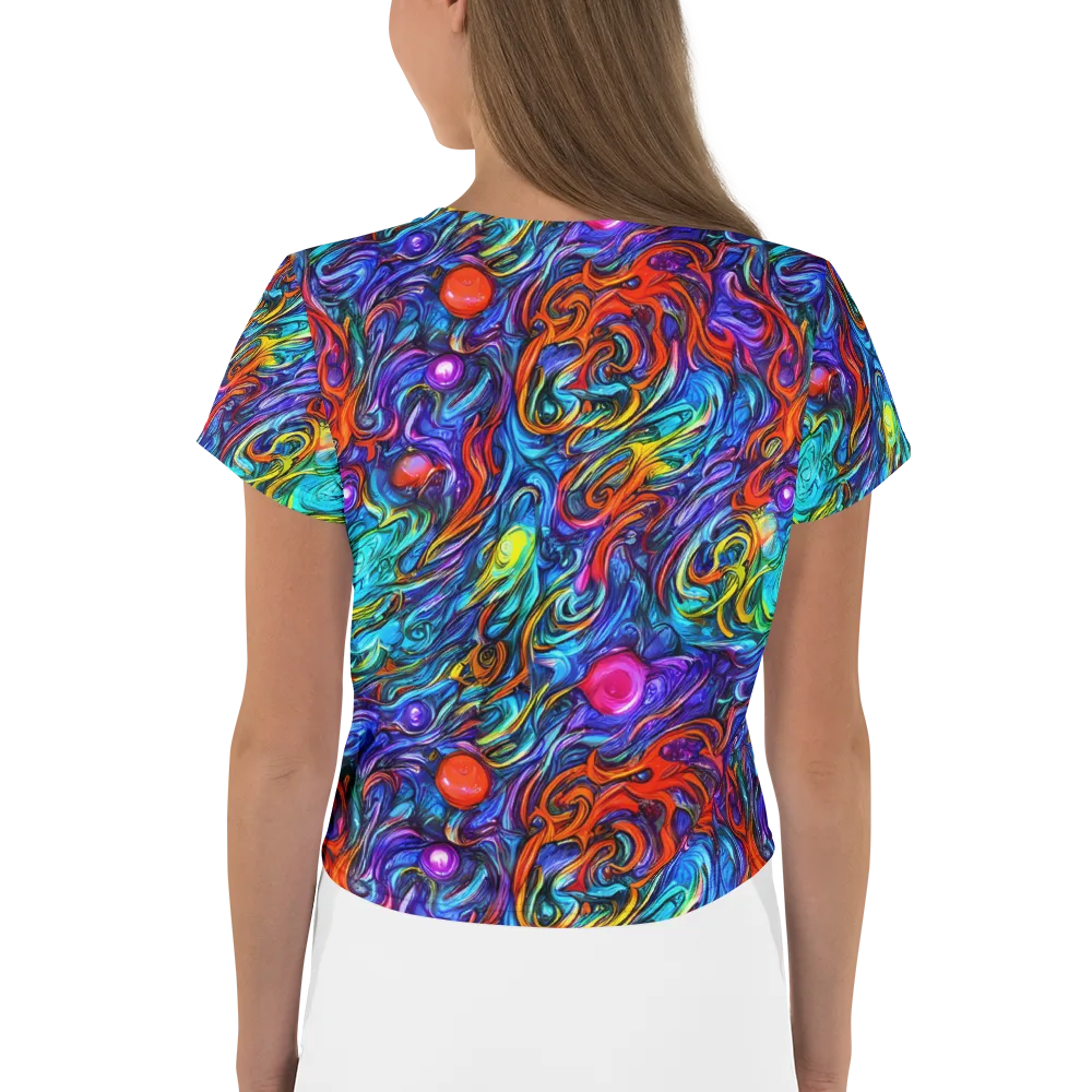 Saturated Swirl on Crop Tee — Back
