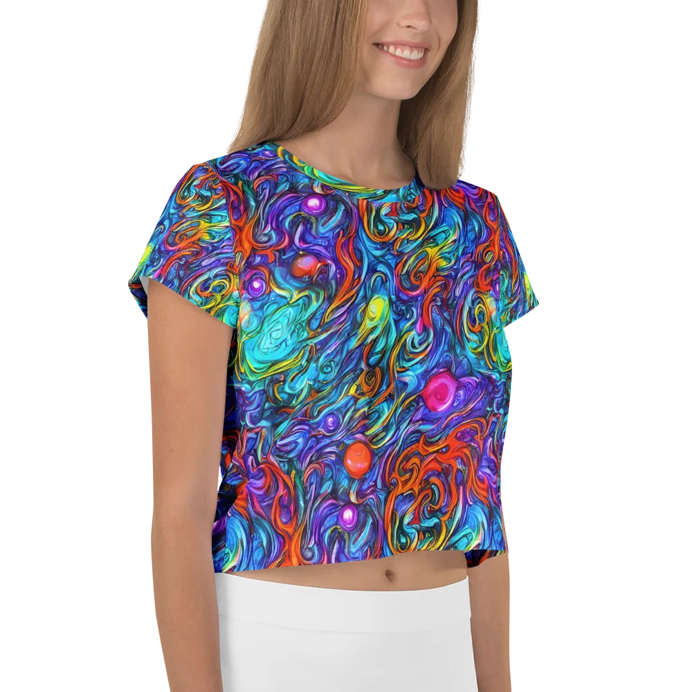 Saturated Swirl on Crop Tee — Right