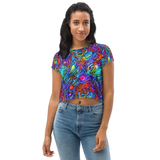 Saturated Swirl on a Crop Tee
