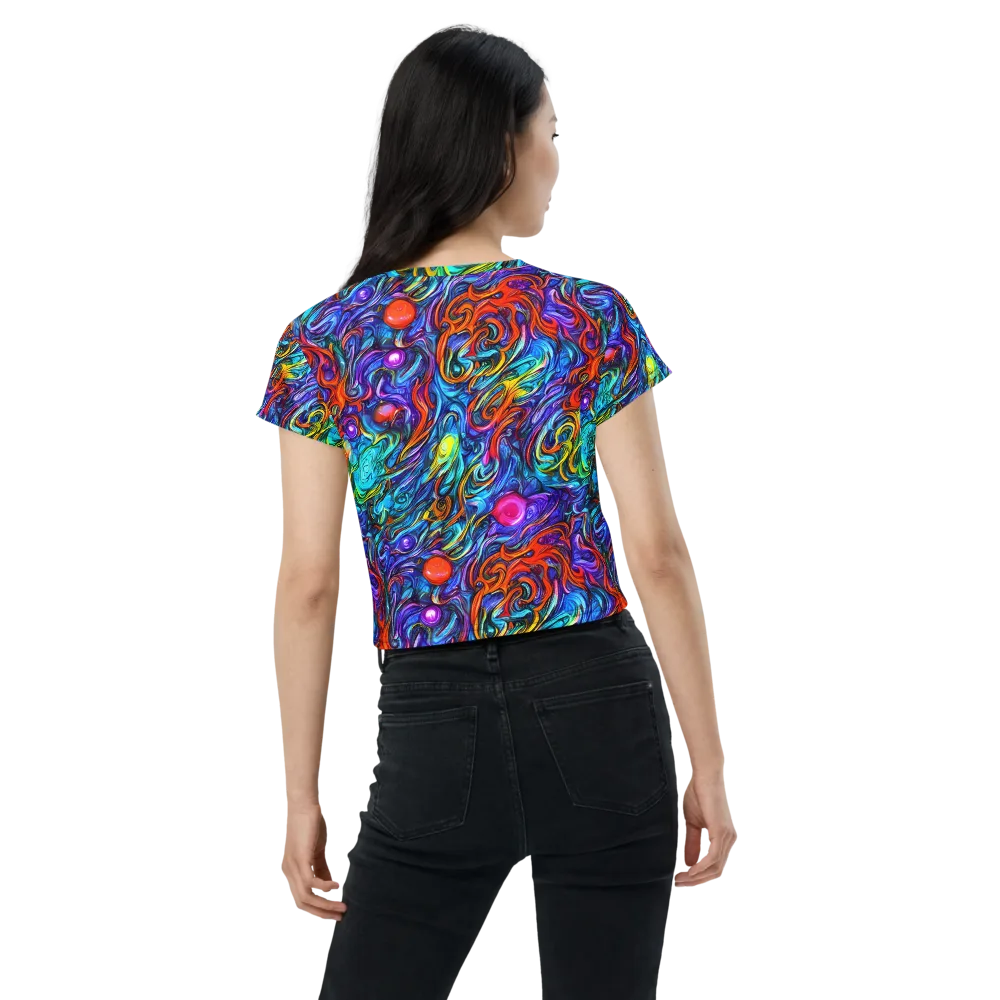 Saturated Swirl on Crop Tee — Back