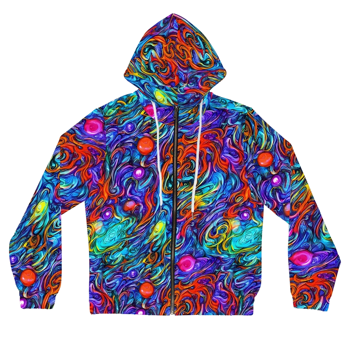 Saturated Swirl on Women's Full-Zip Hoodie — Front