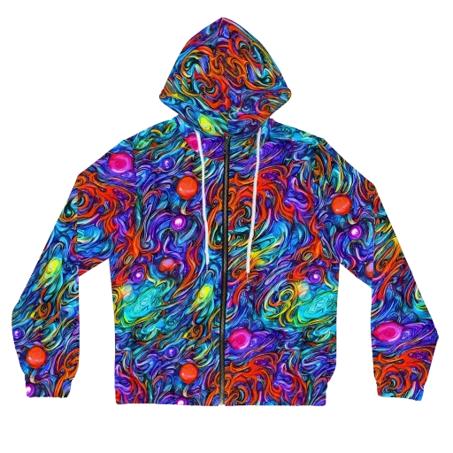 Saturated Swirl on a Women's Full-Zip Hoodie