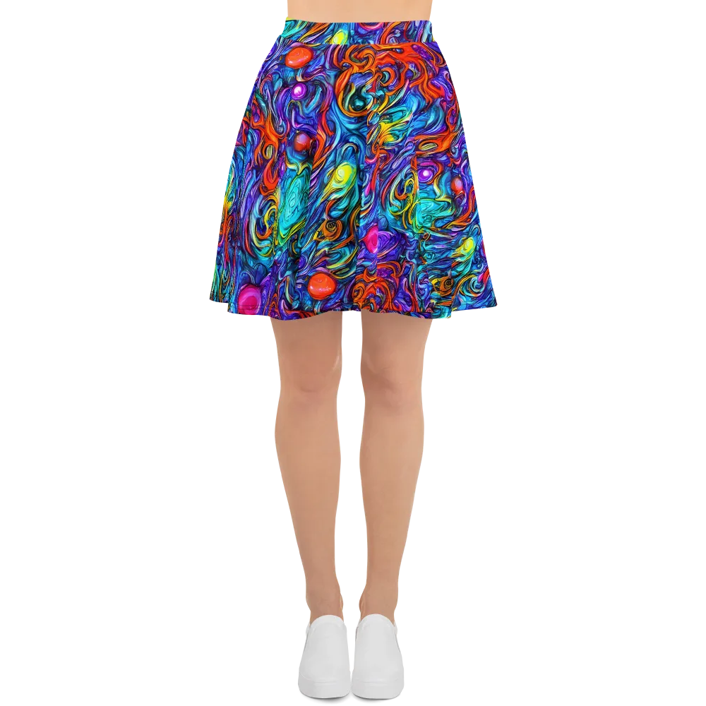 Saturated Swirl on Skater Skirt — Front