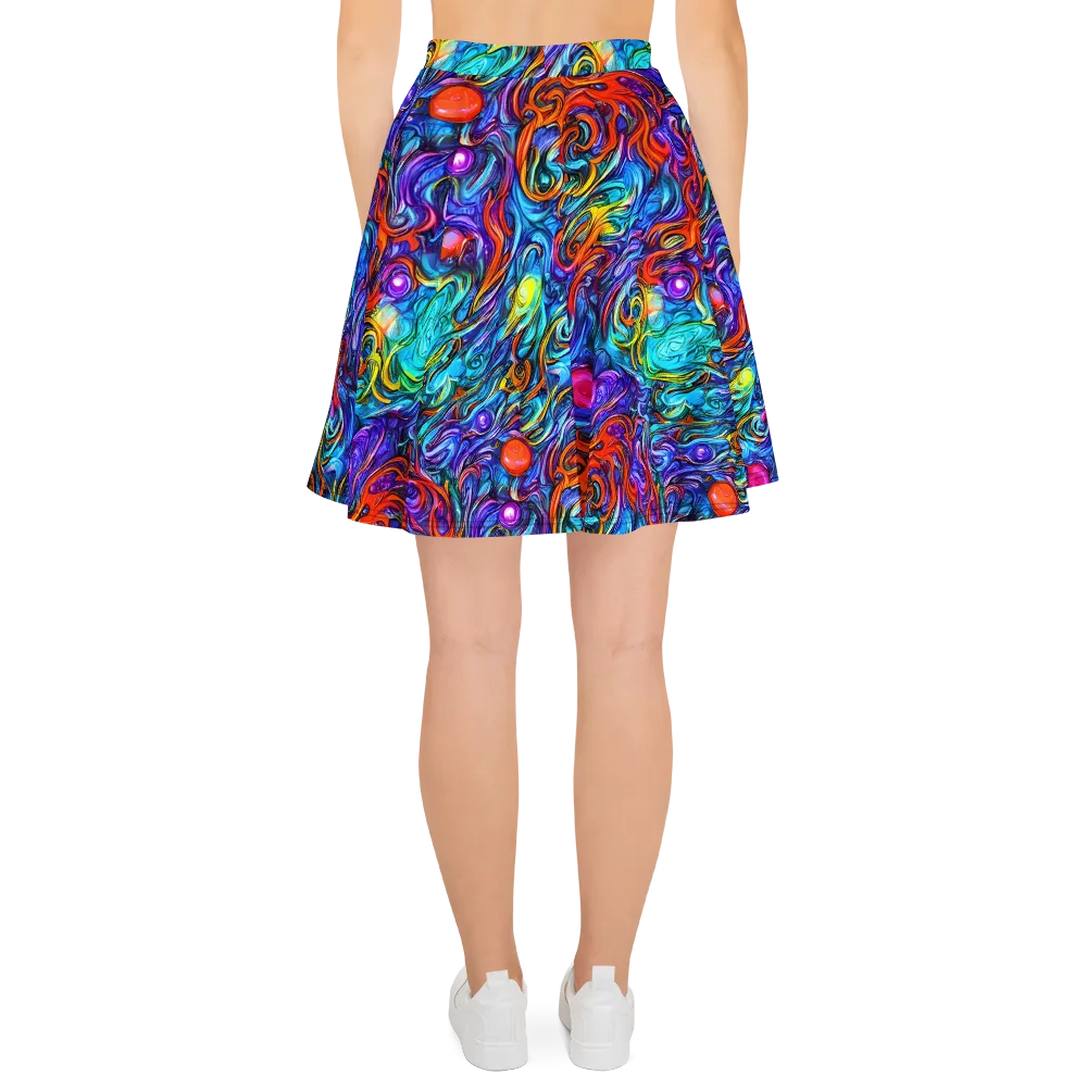 Saturated Swirl on Skater Skirt — Back