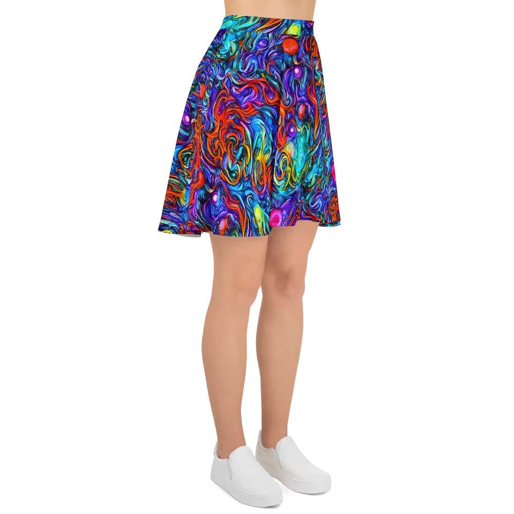 Saturated Swirl on Skater Skirt — Right