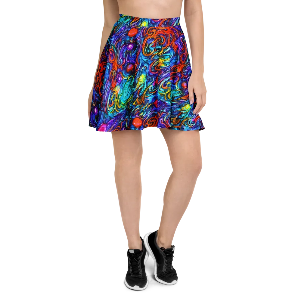 Saturated Swirl on Skater Skirt — Front
