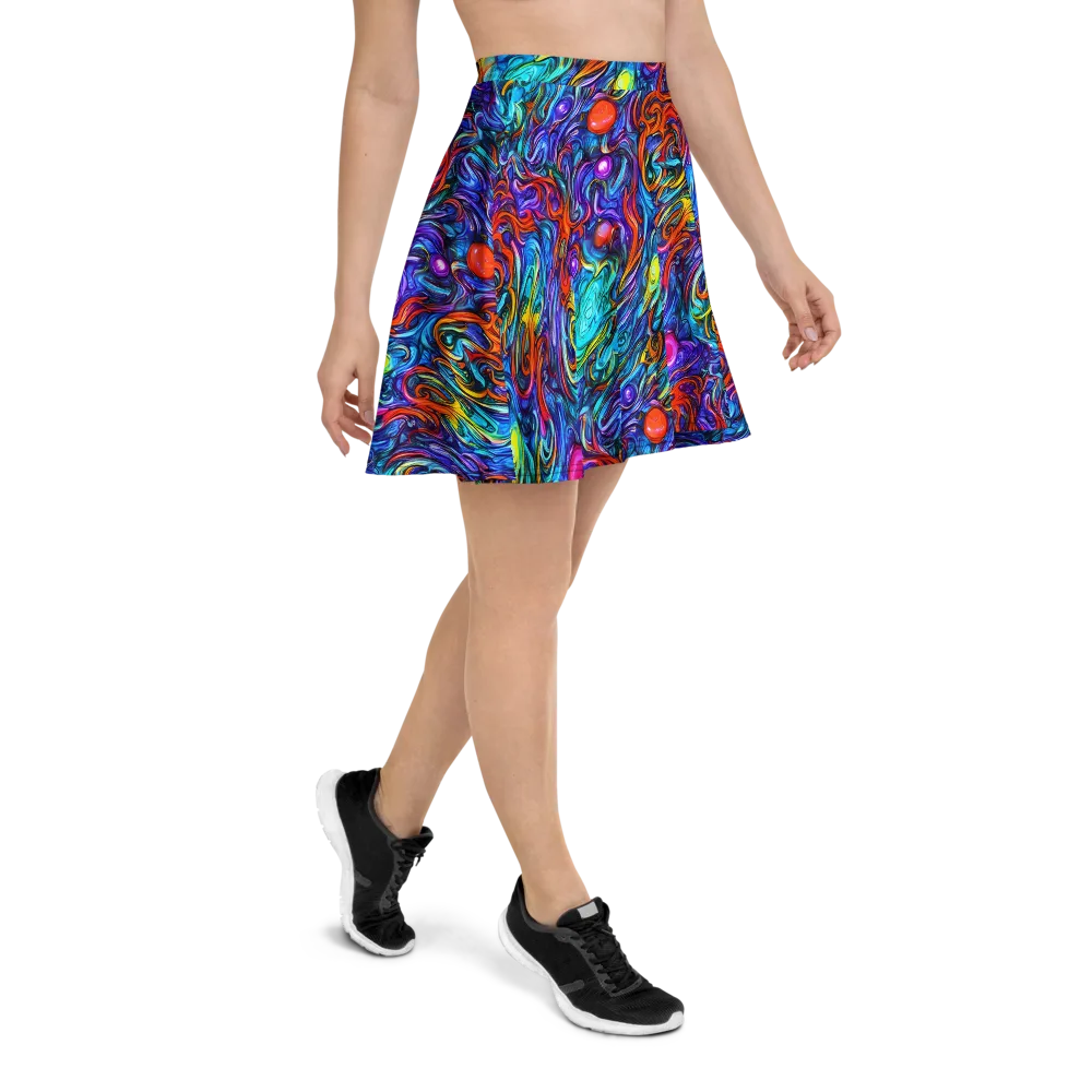 Saturated Swirl on Skater Skirt — Right