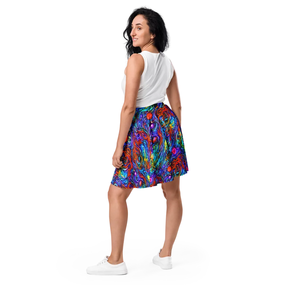 Saturated Swirl on Skater Skirt — Back