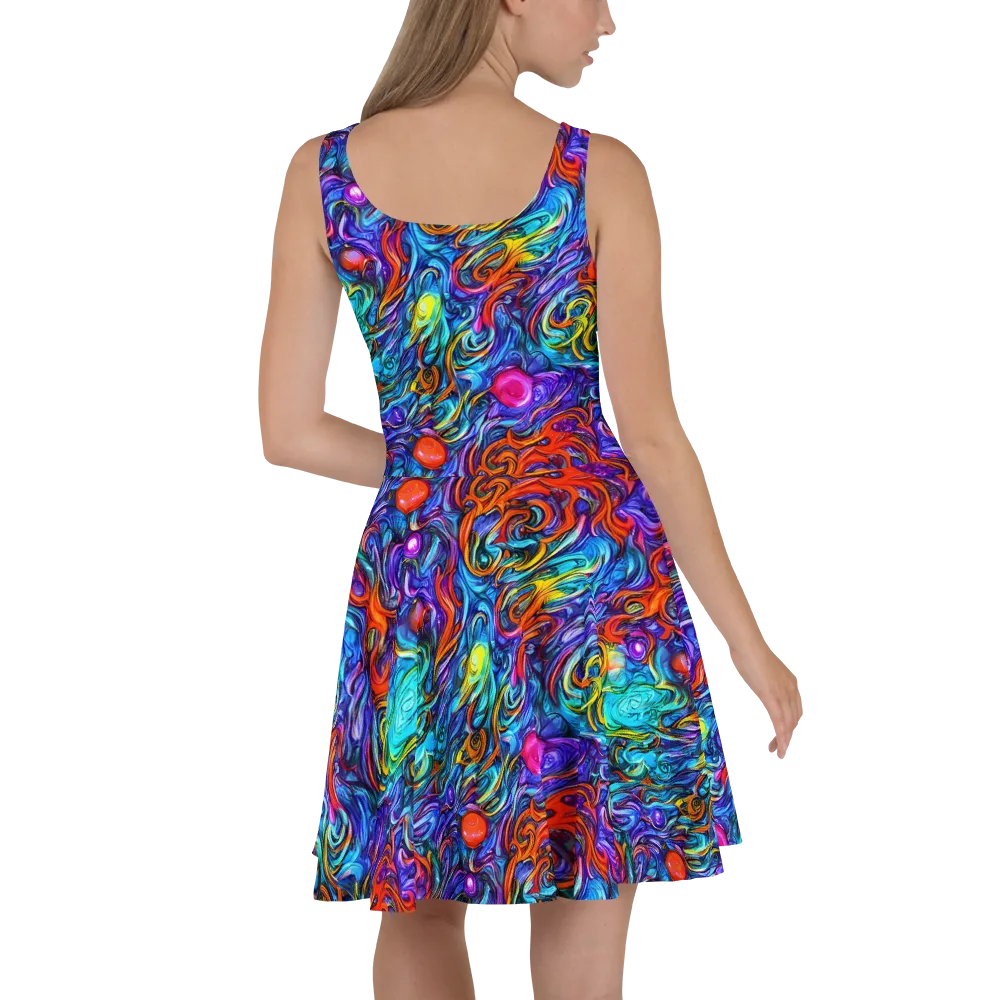 Saturated Swirl on Skater Dress — Back