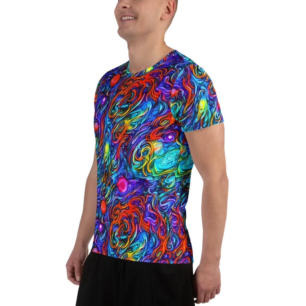 Saturated Swirl on Men's Athletic T-Shirt — Left
