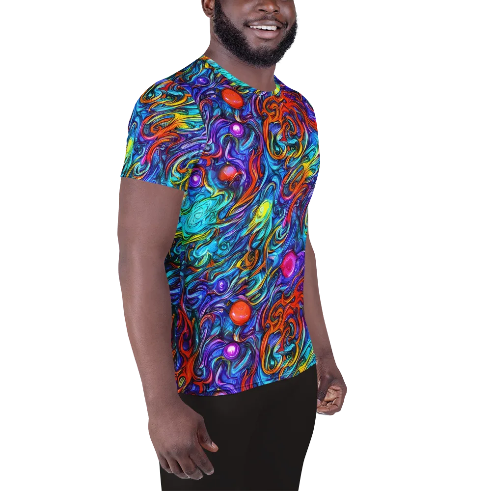 Saturated Swirl on Men's Athletic T-Shirt — Right