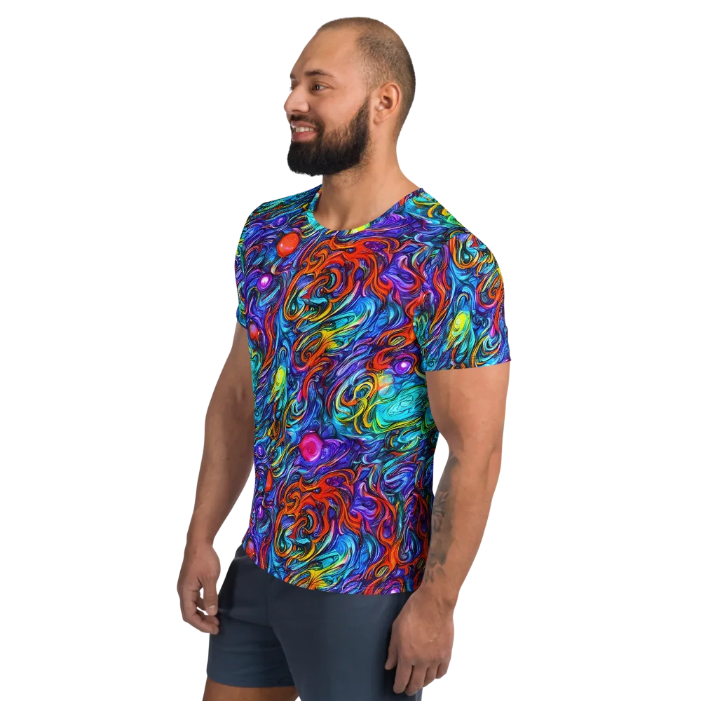 Saturated Swirl on Men's Athletic T-Shirt — Left