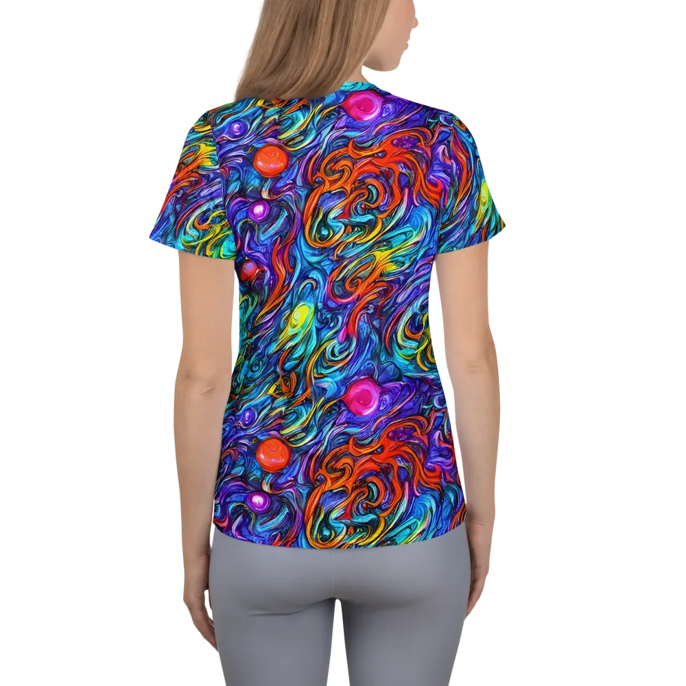 Saturated Swirl on Women's Athletic T-Shirt — Back