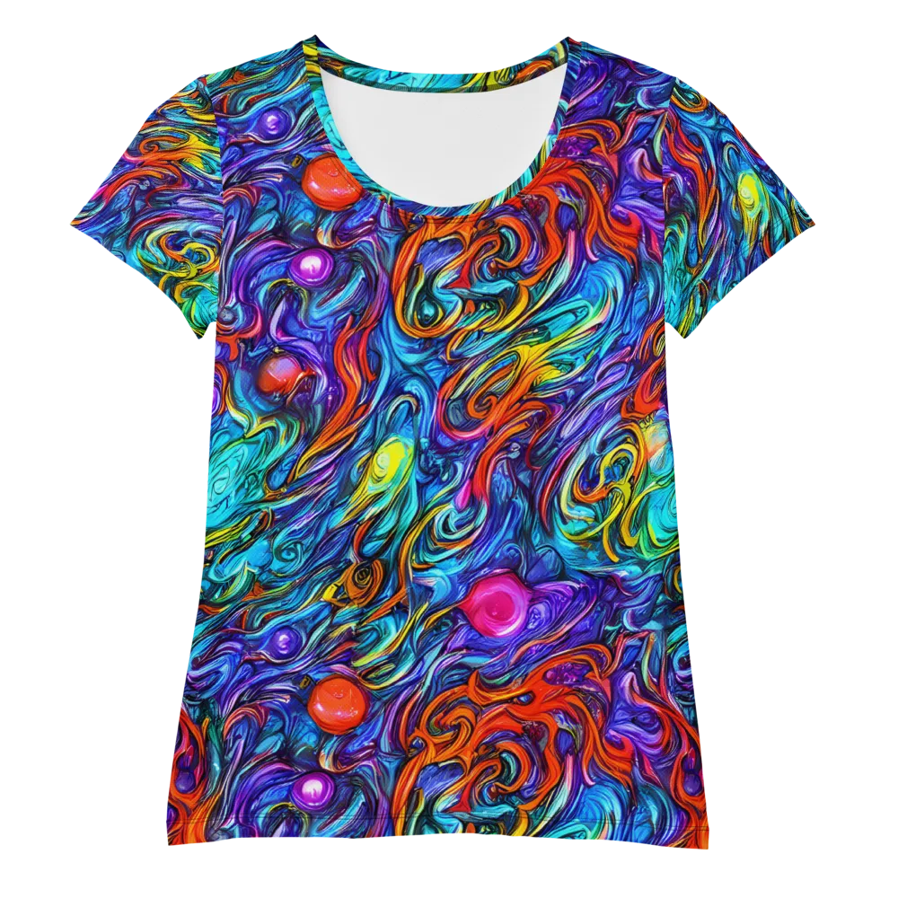 Saturated Swirl on Women's Athletic T-Shirt — Front